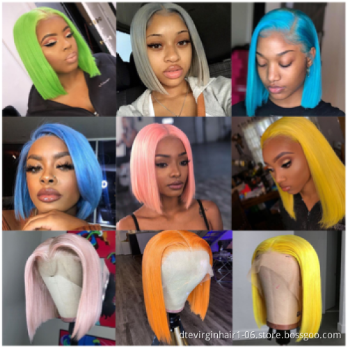 Cheap Wholesale Short Bob Wigs Human Hair ,Bob Style Top Quality Brazilian Human Hair Lace Front Wig For Black Women